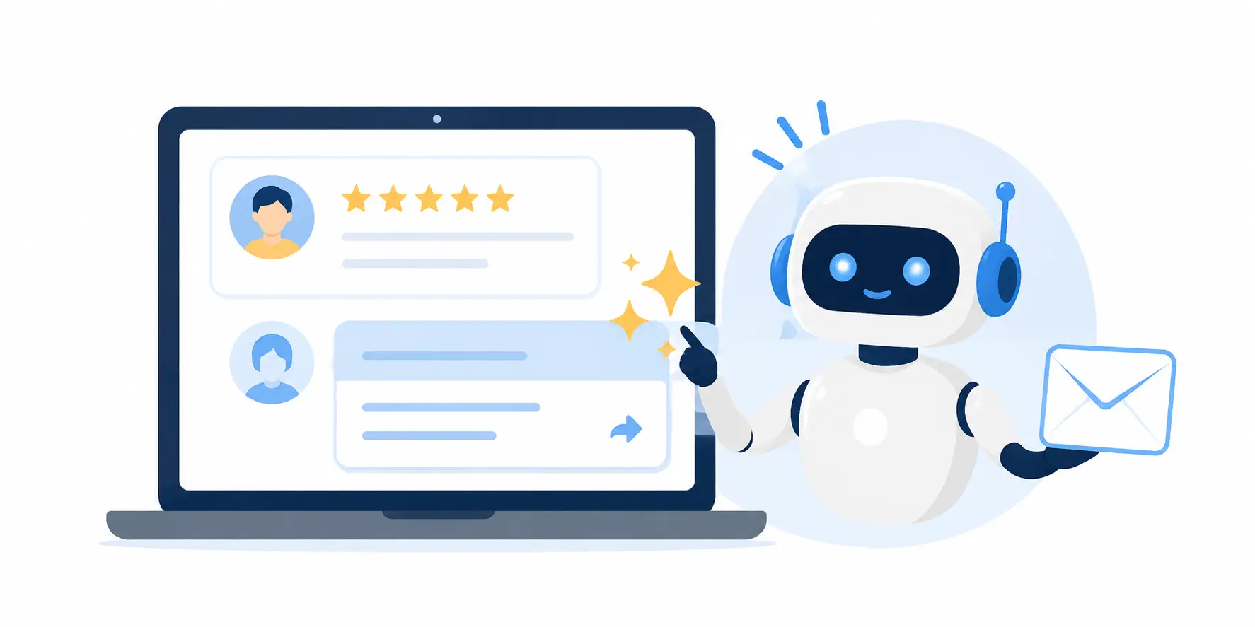 AIで口コミ返信を支援するイメージ