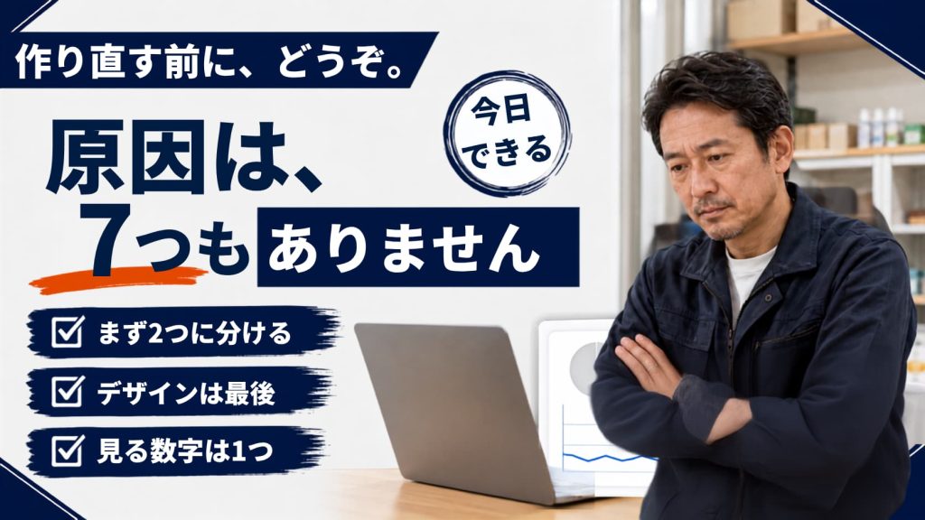 問い合わせが来ない原因の切り分けを解説する記事のバナー画像